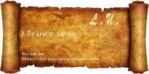 Lőrincz Uros névjegykártya